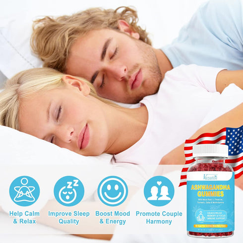 Sugar Free Ashwagandha Gummies 3000mg - 60 Ct with Maca Root, Turmeric, GABA for Mood, Energy & Immune Support, Mixed