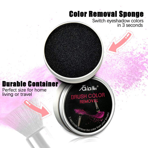 TailaiMei 2 Pack Color Removal Cleaner Sponge - Quickly Clean Makeup Brushes Without Water or Chemicals