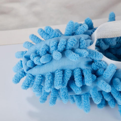 TOLUON 2Pcs Mop Slippers Shoe Covers,Soft Washable Dust Duster Slippers,Reusable Multi-Function Mop Socks Dust Hair