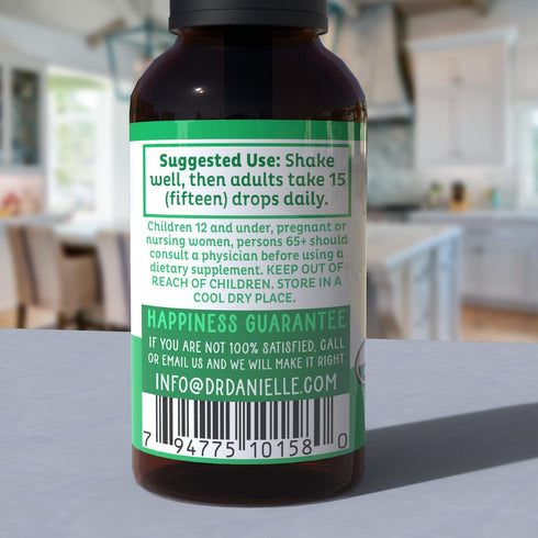 Organic Vitamin B Complex Liquid Drops, 1oz - B Vitamins Supplement with B3, B6, B7, B9 & Methyl B12 for Adults & Kids,