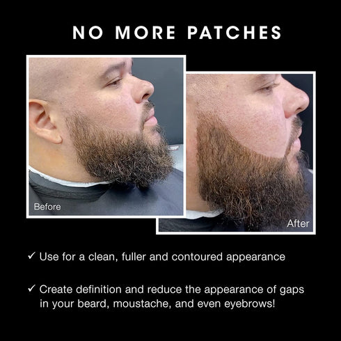 Pacinos Beard Pencil Filler - Waterproof, Long Lasting Coverage & Natural Finish for Beard, Moustache, Eyebrows - Dark