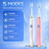 TSHAUBST 2 Pack 10 5 2 45 Electric Toothbrush for Adults, Travel Electric Toothbrush Includes Replacement Brush Heads