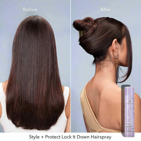 Pureology Style + Protect Lock It Down Hairspray for Maximum Hold, Color-Treated Hair