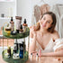 Rotating Makeup Organizer for Vanity, 2 Tier High-Capacity Skincare Storage with 360 Spinning for Countertop