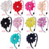 WANYU 10 Pcs Flower Bow Headbands for Girls, Toddler Chiffon Floral Hair Bands, Cute 3.5 Inch Bow Headpiece