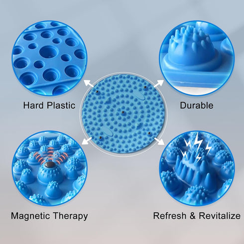 YooYuan Foot Massager Mat, Manual Massage Tool with Magnetic Therapy Acupressure Disc for Feet Relaxation, Foot Relieve