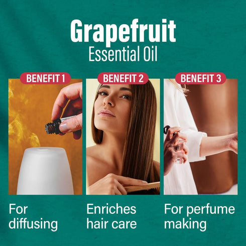 Set Set 2x1 oz Ginger Essential Oil for Belly Fat & Pain & Grapefruit Essential Oil for Diffuser - Aromatherapy Grade