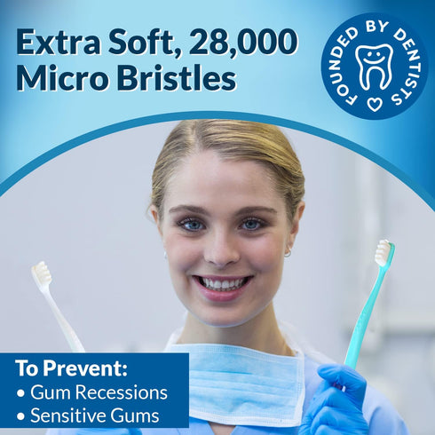 Extra Soft Toothbrushes for Adults, Nano Toothbrush with 20,000 Ultra Fine Bristles, Pack of 3