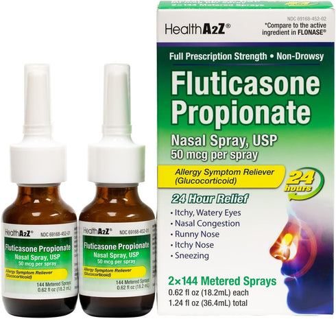 HealthA2Z Fluticasone Propionate Nasal Spray | 50 mcg per Spray | 24