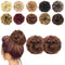 MORICA 2PCS Messy Bun Hair Piece, Fake Hair Messy Bun Scrunchies for Thin Hair Extension, Curly Wavy Synthetic Chignon