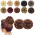 MORICA 2PCS Messy Bun Hair Piece, Fake Hair Messy Bun Scrunchies for Thin Hair Extension, Curly Wavy Synthetic Chignon