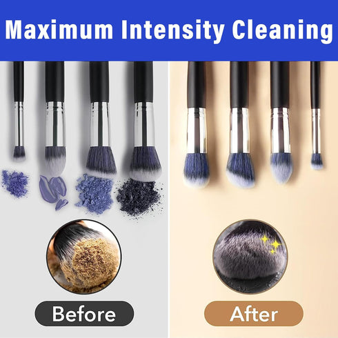Upgrade Electric Makeup Brush Cleaner Machine, Automatic Spinner for All Size Brushes, Blue