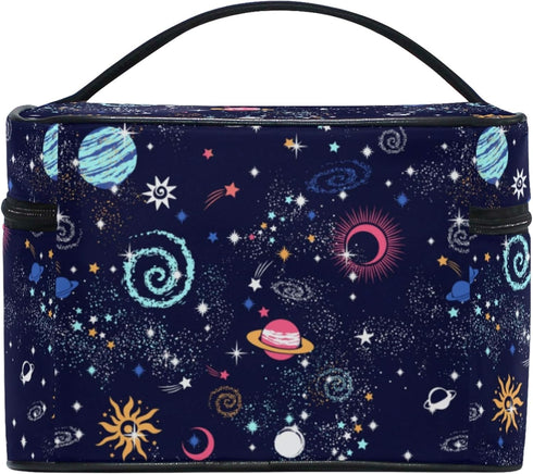 Makeup Bag, Space Galaxy Travel Organizer, Cosmetic Cases for Girls and Women