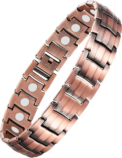 Feraco Copper Bracelet for Men, 99.99% Pure Copper Gift with Adjustable Sizing Tool