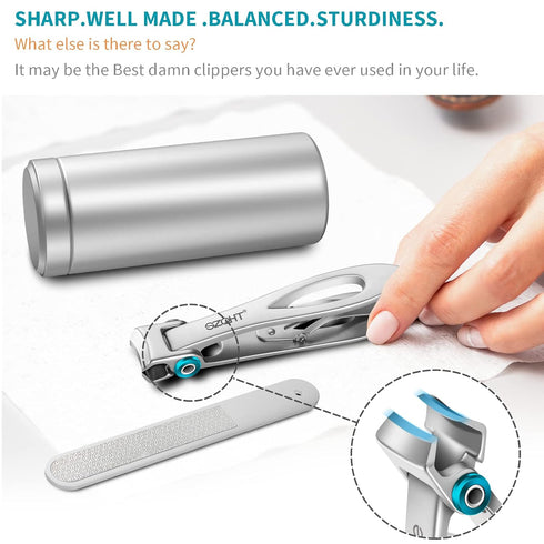 SZQHT Ultra Wide Jaw Opening Nail Clippers Set, Heavy Duty Toenail Clippers for Thick Nails, Stainless Steel for
