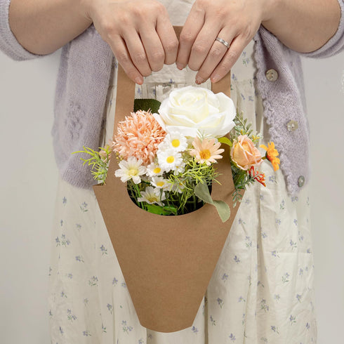 WWT 50 Pcs Flower Bouquet Bags with Handles - Perfect for Events