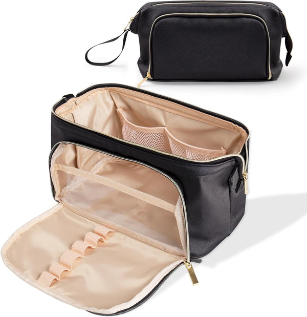Small Makeup Organizer Bag, PU Leather, Portable Waterproof Travel Makeup Bag for Women
