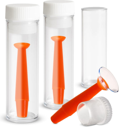 Sports Vision's 3 Pieces Orange Contact Hard Lens Only Suction Holder Inserter/Remover for Prosthetic Eyes & Scleral