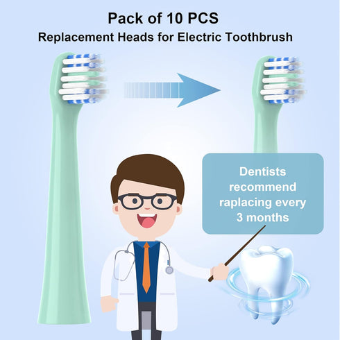 Replacement Toothbrush Heads 10 Pack Compatible with Colgate Hum Smart Battery Electric Toothbrush