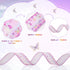 2 Rolls 20 Yards Butterfly Baby Shower Ribbon, 1.5 Inch Wired Edge Watercolor Purple Floral for Gift Wrapping