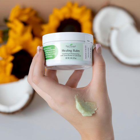 Plant Therapy Healing Balm 4 oz, 100% Pure & Natural, Soothing Ingredients: Shea Butter, Tamanu Oil, Calendula