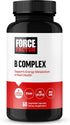 FORCE FACTOR Vitamin B Complex, 60 Vegetable Capsules for Energy, Vitality, Heart Health, Includes B1, B2, B3, B6, B12,