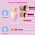 Ruby Kisses Travel Size Makeup Brushes Set, 5 PCS Complexion Brush Set with Blending Sponge