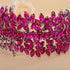 Sither Bridal Crystal Headband, Large Silver Hair Accessories for Wedding Party & Prom Gift (purple red)
