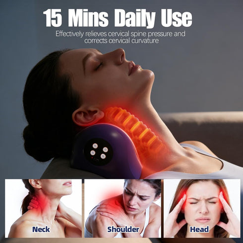 Kyntria 3 3-in-1 2000mAH Neck Massager with Heat, Neck and Shoulder Relaxer, Cervical Spine Alignment for Pain Relief