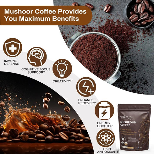 Immune (30 Mushroom Coffee, Instant Mushroom Coffee with Cordyceps, Reishi, King Trumpet, Shiitake, Turkey Tail, Lions