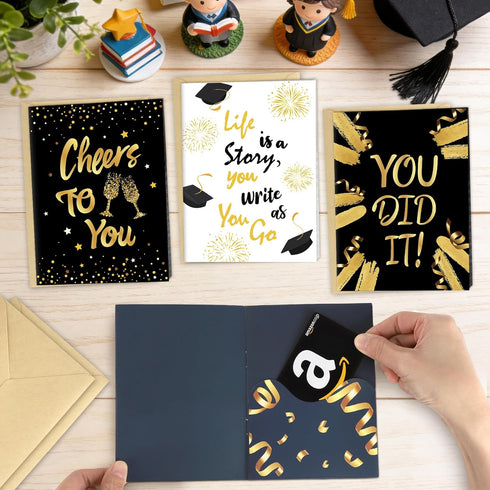 Sereliy 4 Sets 2026, Graduation Gift Card Book, Congrats Grad Money Holder Cards with Envelopes, Graduation Gift Card