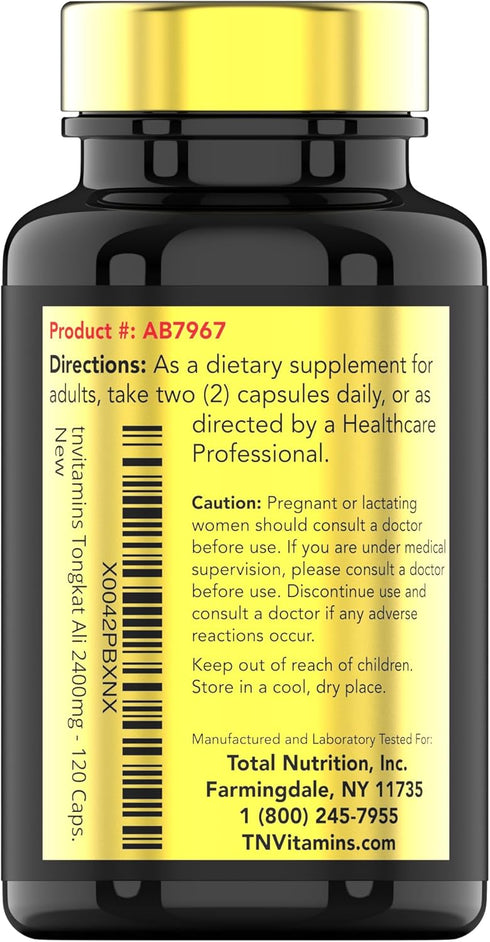 Tongkat Ali for Men - 1200 mg x 120 Capsules | All-Natural & Ultra Potent Supplement for Energy, Strength