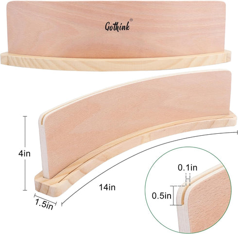 Set 4 14x1.6x4 GOTHINK of Curved Wooden Playing Card Holder for Kids Adults Cards Holders for Playing Cards