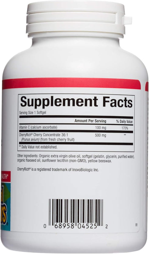 CherryRich by Natural Factors, Super Strength Cherry Concentrate, Antioxidant Support for Healthy Joints and Uric Acid Metabolism, 90 softgels (90 servings)