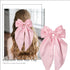 MHDGG 5Pcs Silky Satin Hair Bows for Women,5 Color Hair Bows Clips for Women Oversized Long Tail Hair Bows Hair Barrettes Hair Accessories Gifts Bowknot Aesthetic (Black White Pink Blue Rurple)