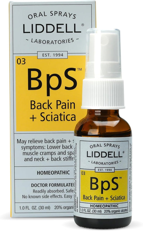 Liddell Homeopathic Back Pain Spray, 1 Ounce for Pain Relief