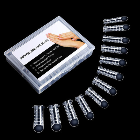 NMKL38 120Pcs Dual Forms Full Cover Nail Tips, Upper Arched Extension Mold (Mold A)