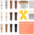 SEISSO Wood Filler Wood Putty and Wood Furniture Repair Kit - 12 Colors Floor Furniture Touch Up Kit, Cover Surface Scratch for Wooden Floor Table, with Water-Based 200 g Putty, 6 Brushes 2 Scraper