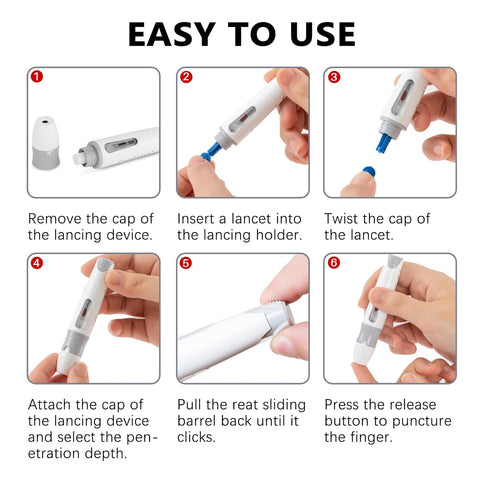 Lancing Device for Diabetes Testing, Minimizes Pain and Discomfort, Works with Most Diabetic Lancets