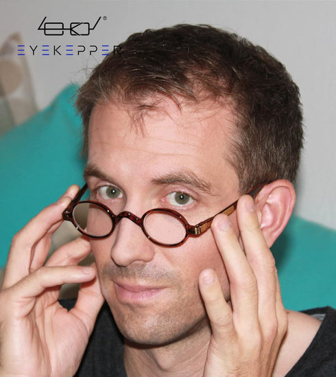 Eyekepper Oval Round Reading Glasses for Women & Men - Small Vintage Reader Eyeglasses with Spring Hinges