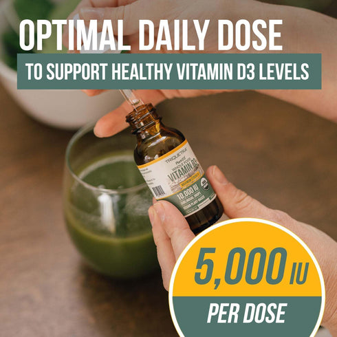 Plant-D3 D3 5000 D3 200% 100% (1oz Organic Vitamin IU - Vegan, Max Strength Sublingual Liquid Drops - Higher Absorption