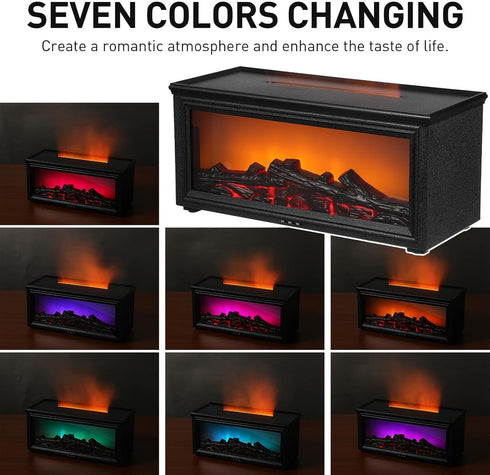 MALUGOGO Flame Essential Oil Diffuser with Simulated Flame Effect, Mini Desk Humidifier for Office and Home, Cool Mist