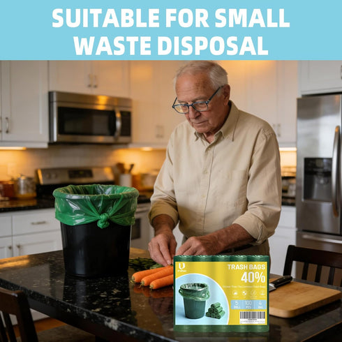 UNMEEE 10 120 Counts Gallon Trash Bags Extra Strong Tall Garbage Bags, Biodegradable Wastebasket Liners for Kitchen