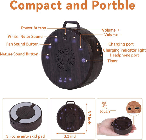 Portable White Noise Sound Machine for Adults & Babies