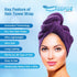 KEEPOZ Hair Towel Wrap - Quick Dry 100% Cotton Super Absorbent Turban Head Wrap for Women (Purple Check, 2 Pcs)