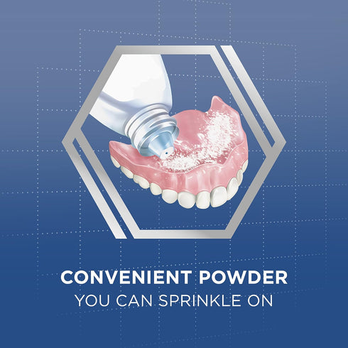 Poligrip Extra Strength Denture Adhesive Powder, 1.6 Ounces, Pack of 6 for Secure Denture Hold