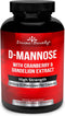Divine Bounty D-Mannose Capsules - 600mg D Mannose Powder with Cranberry and Dandelion Extract, 120 Veggie Capsules