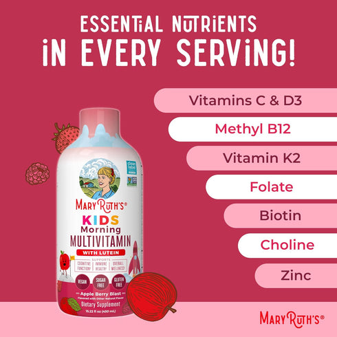 Immune 30-180 15.22 oz MARYRUTH'S Liquid Morning Multivitamin for Kids | Kids Multivitamin | Support Supplement |