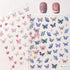 Butterfly Nail Art Stickers, 5D Self-Adhesive Spring Nail Stickers, Blue Pink 3D Embossed Nail Design