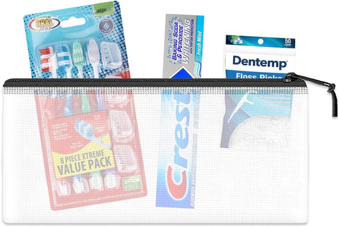 Oral Care Traveling Kit for Family - Bundle with Travel Toothbrush, Floss, Toothpaste, and More for Kids and Adults |